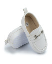 First walker Pu leather dress baby boy Soft sole infant Moccasins baby loafers shoes White